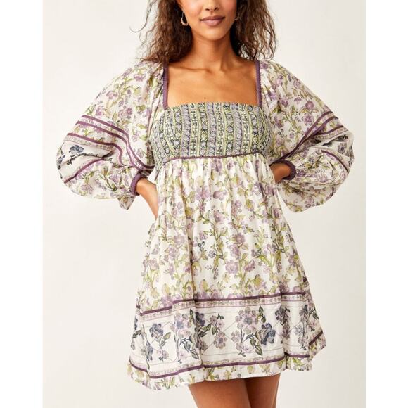 Free People Endless Afternoon Mini Babydoll Tea Dress Small NWT - Picture 1 of 5